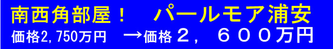売マンション　浦安市当代島　パールモア浦安　２，６００万円